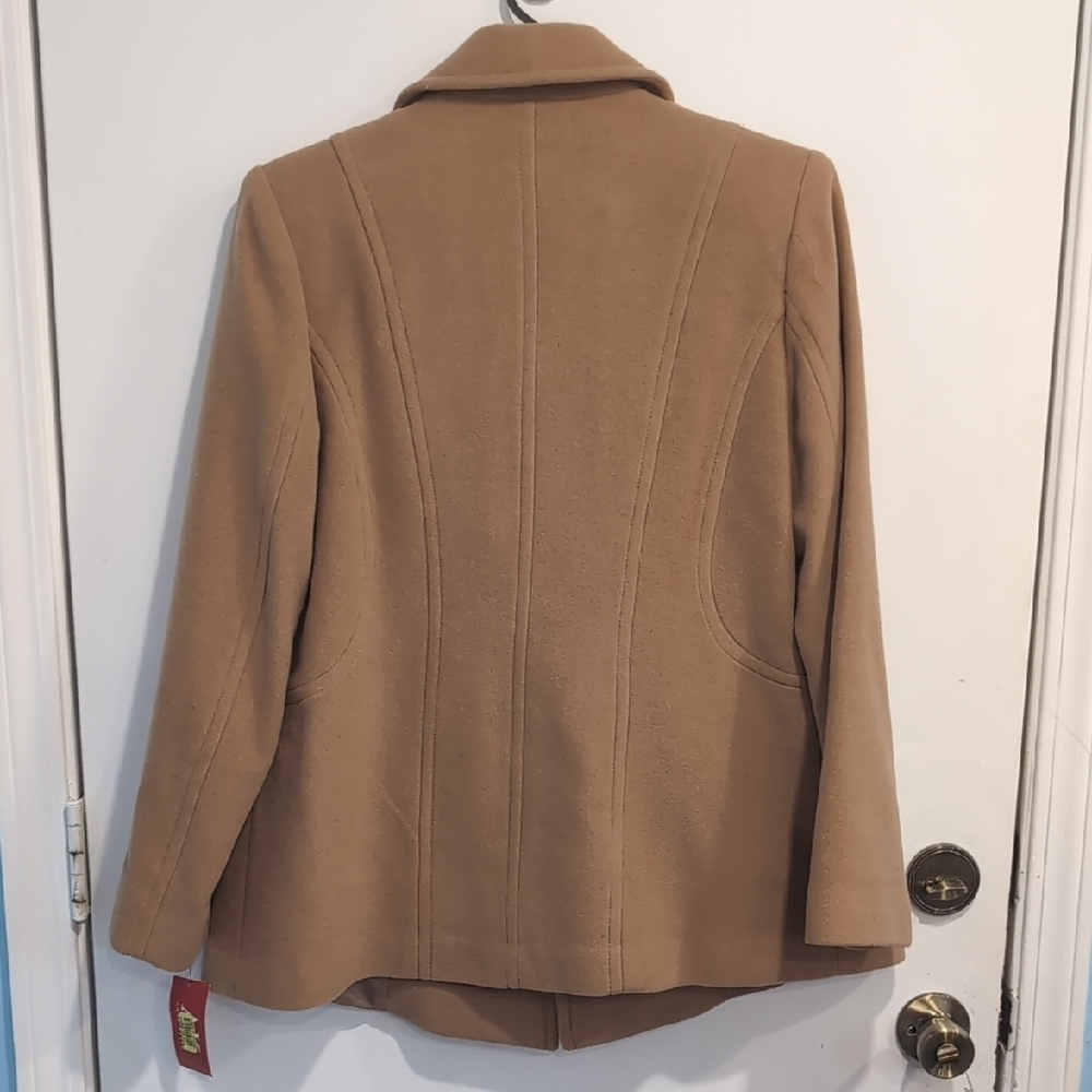 New Anne Klein Women's Camel Peacoat Camel Size Medium Wool Blend - Picture 5 of 6